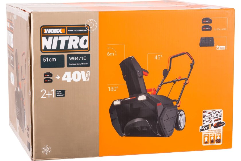 Снегоуборщик Worx wg471e