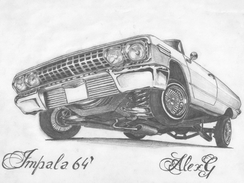 Лоурайдер Импала рисунок