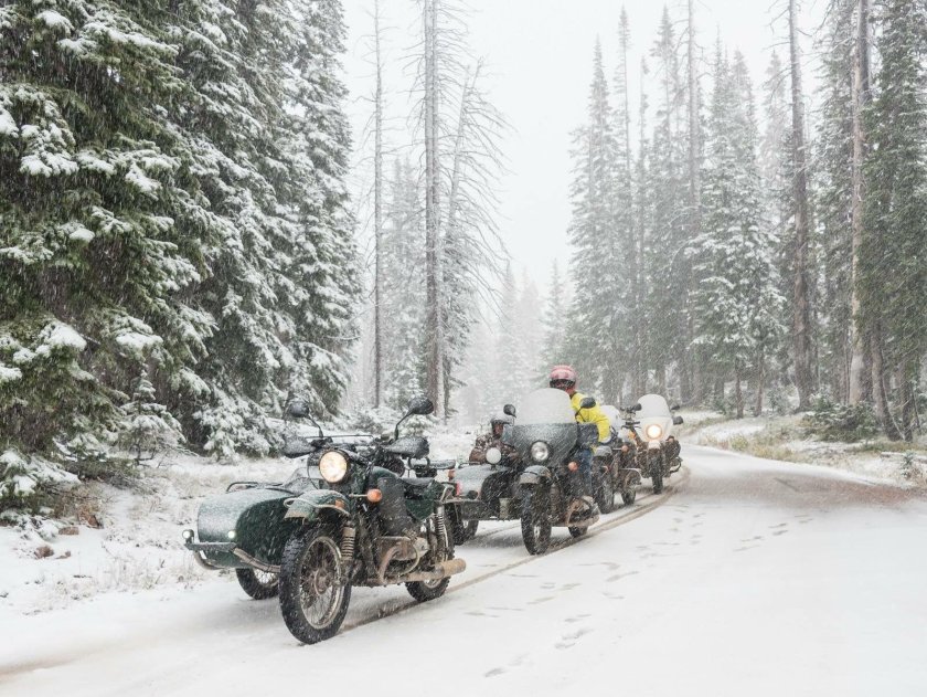 Мотоцикл Урал зима