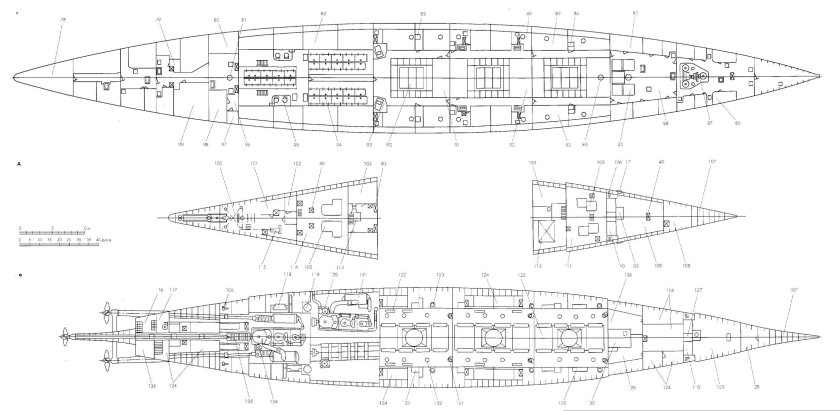 Турбоэлектроход Балтика чертежи
