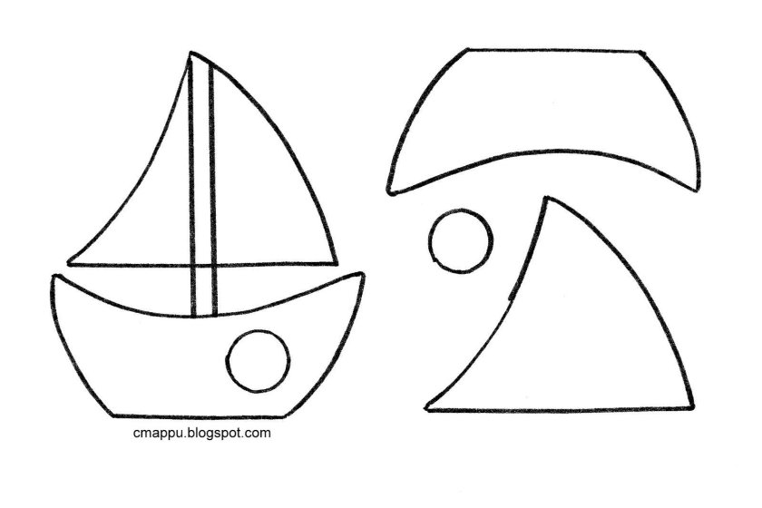 Детали кораблика для аппликации