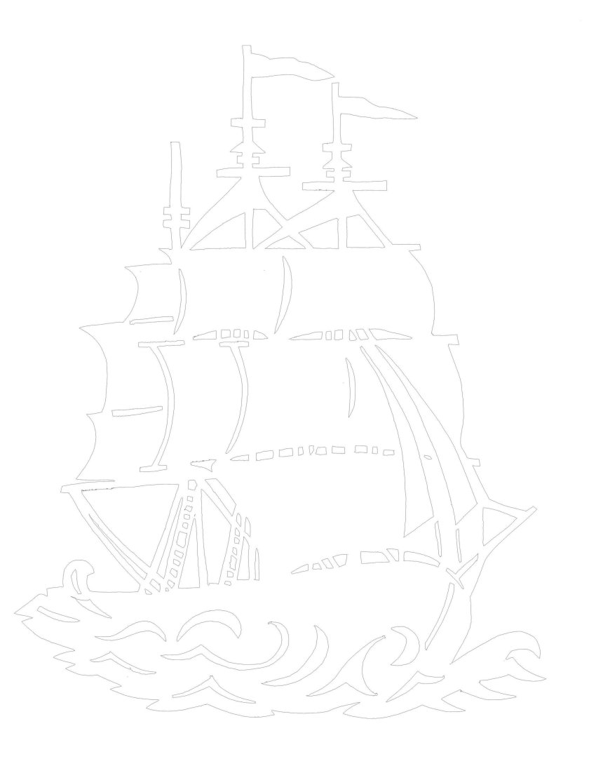 Парусник трафарет для вырезания