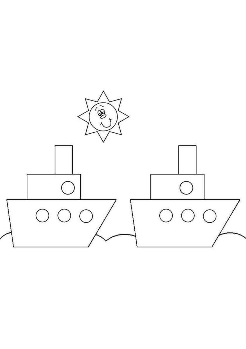 Аппликация кораблик для малышей