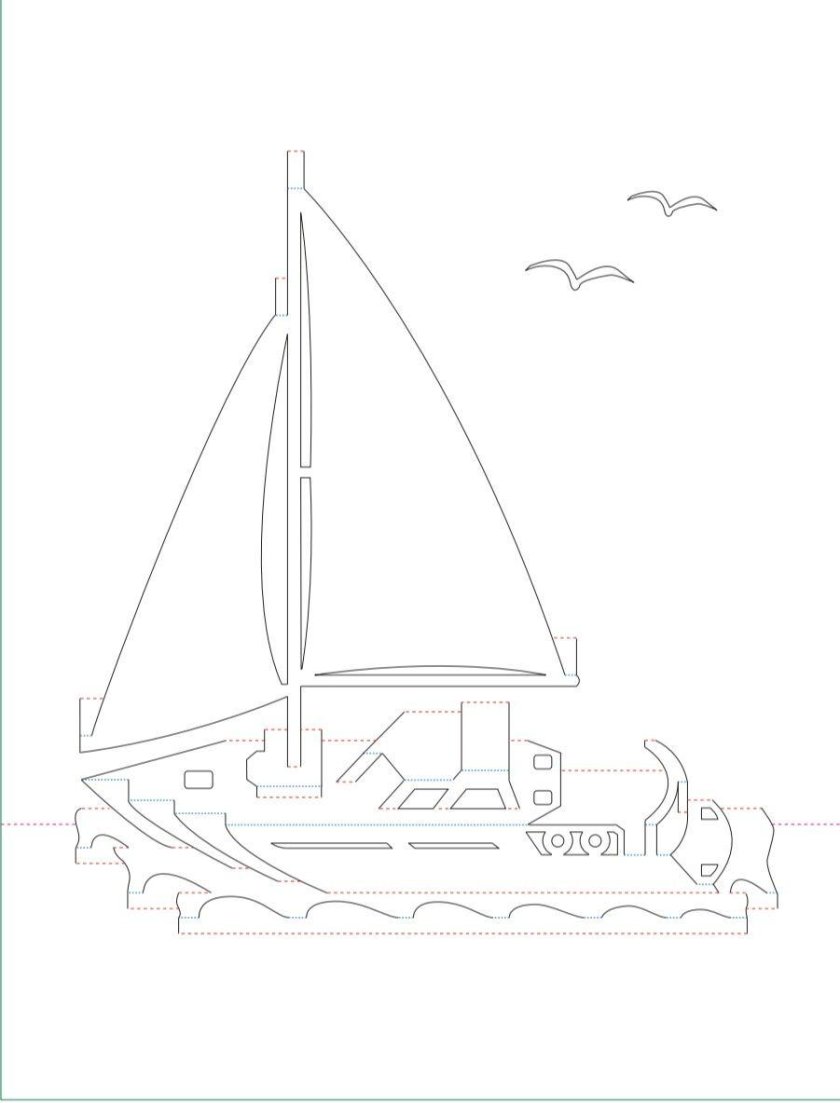Трафарет парусника