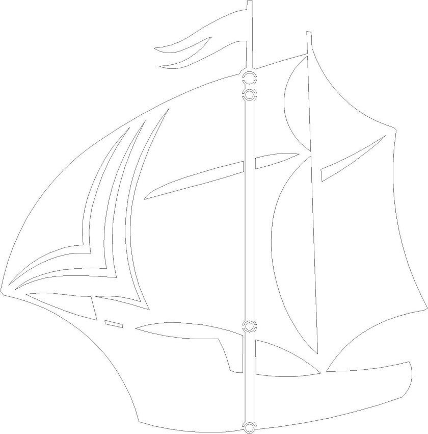 Парусник трафарет для вырезания
