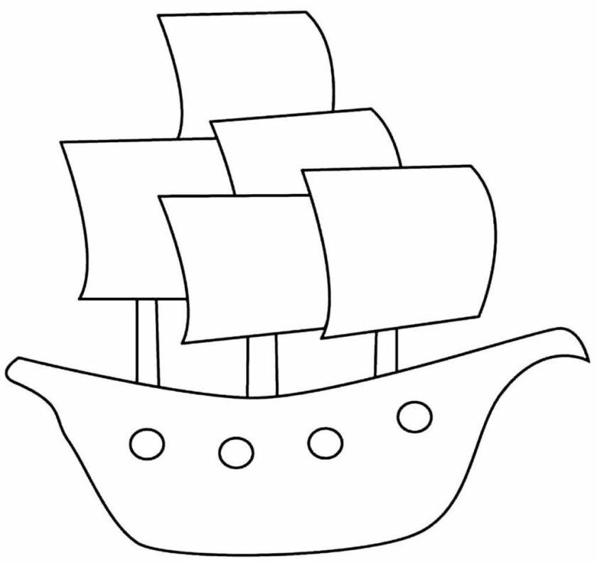 Трафарет корабля для аппликации