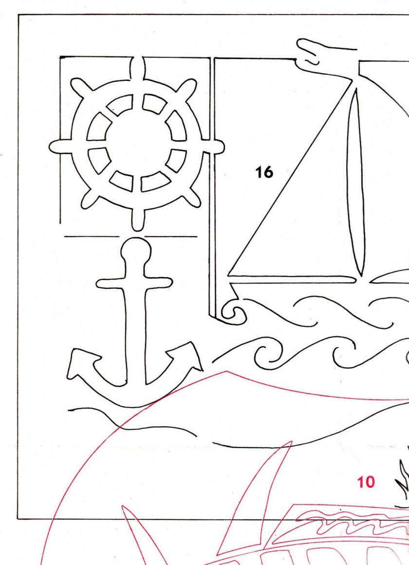 Открытка кораблик трафарет
