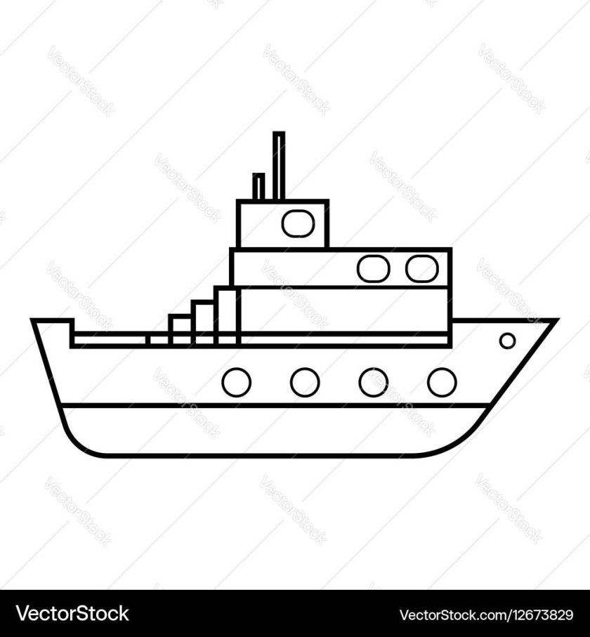 Силуэт корабля военного для детей