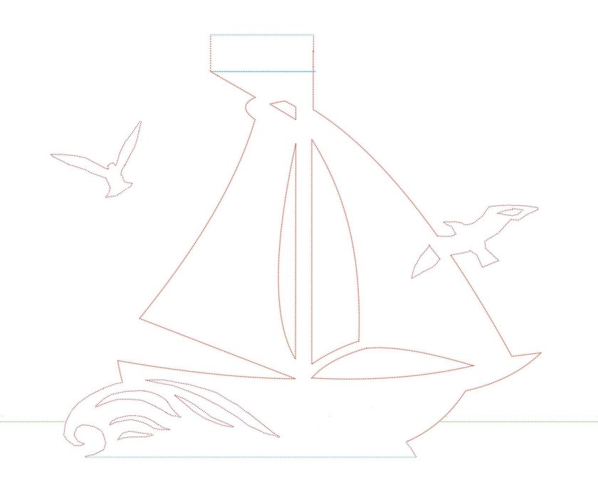 Парусник трафарет для вырезания