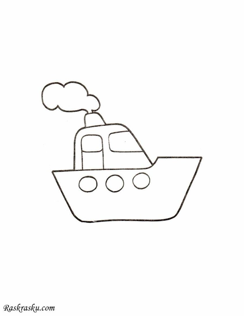 Раскраска. Кораблик