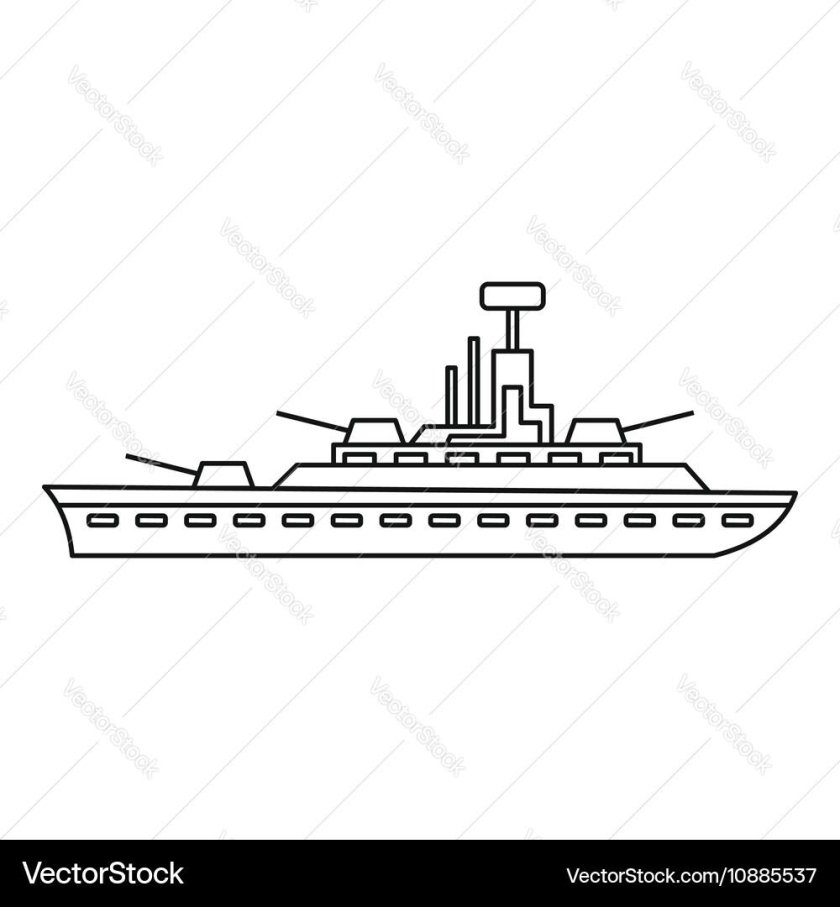 Корабль контур сбоку