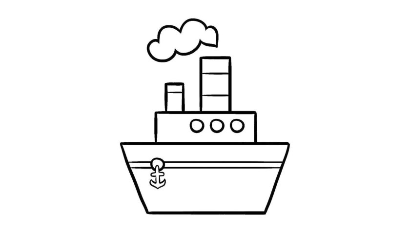 Пароход раскраска для детей