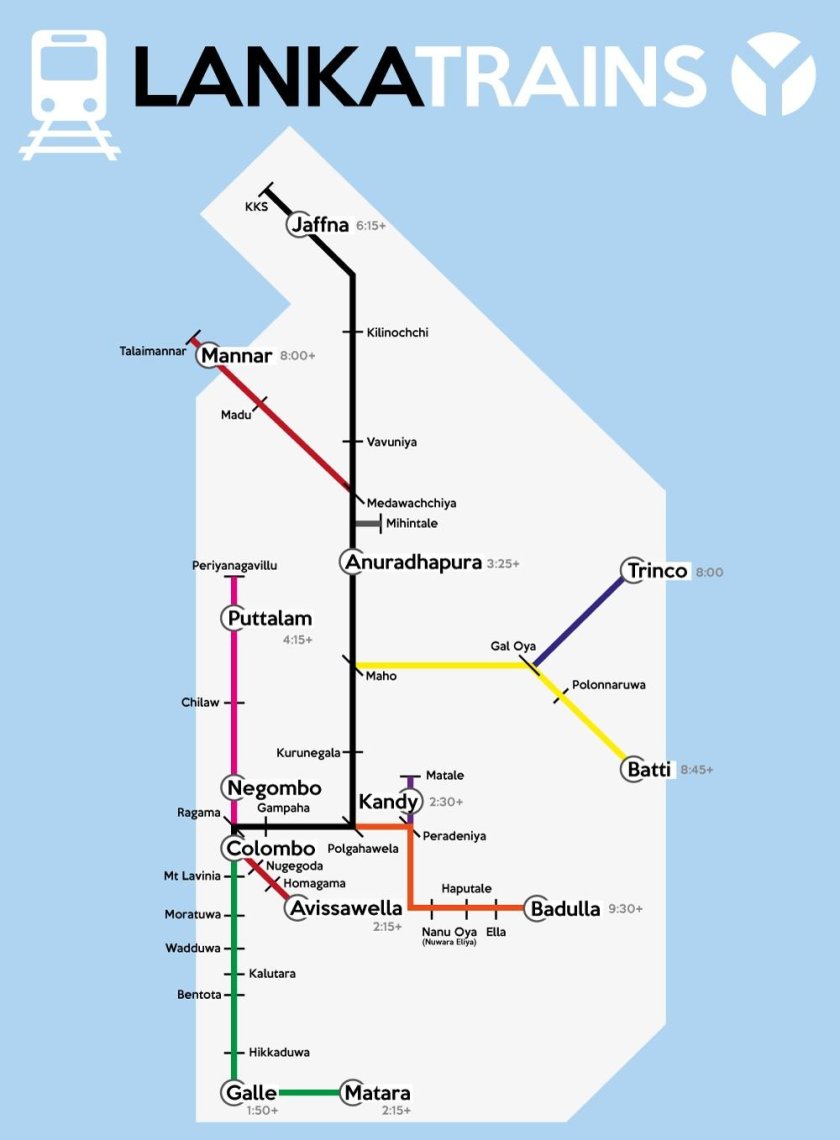 ЖД карта Шри Ланка