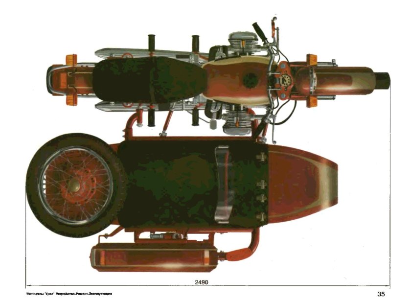 Мотоцикл Урал вид сверху