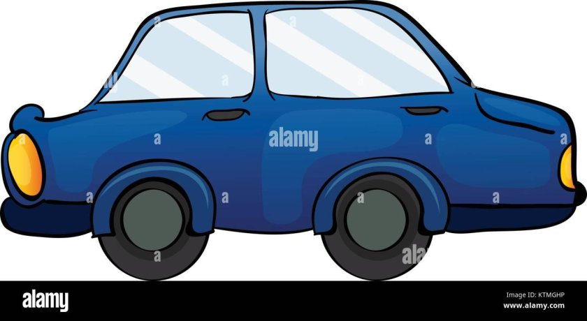 Синяя машина без фона рисунок 2д