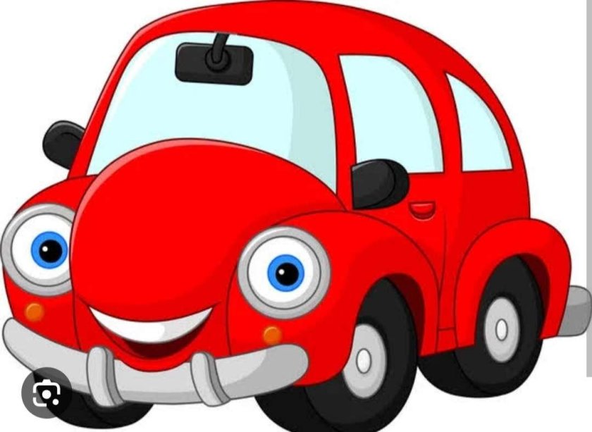 Красная машина с глазками