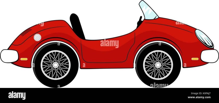 Мультяшный красный автомобиль