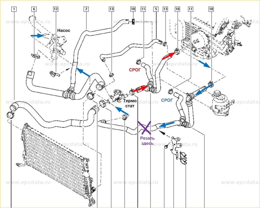 Система охлаждения Дастер 1.6
