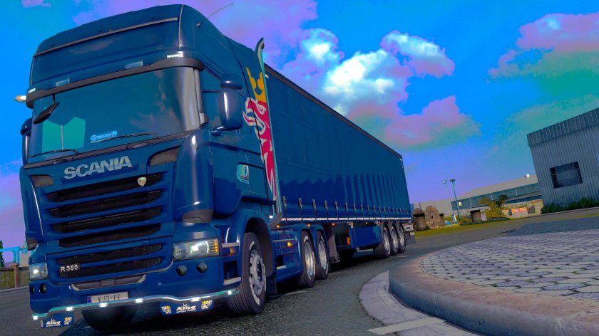 Скания синяя грузовик