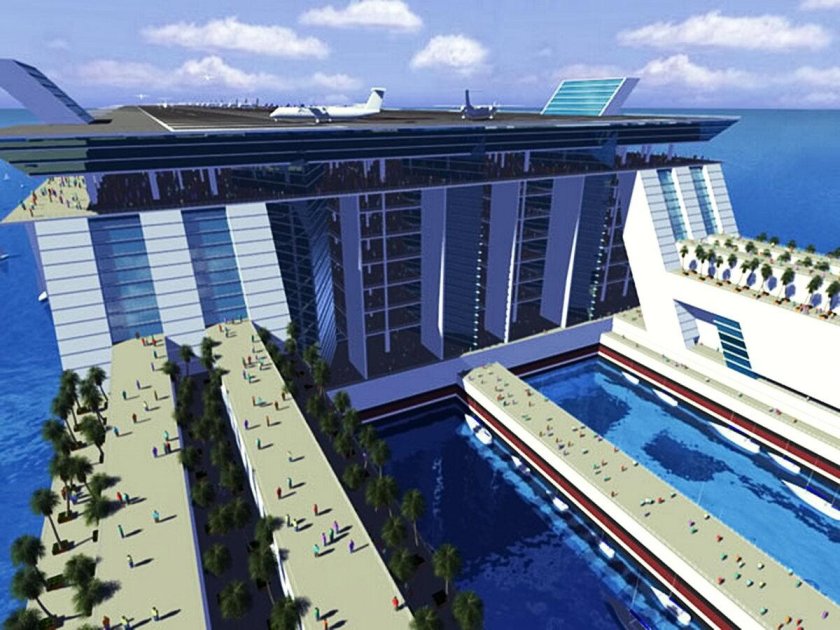 Плавучий город корабль