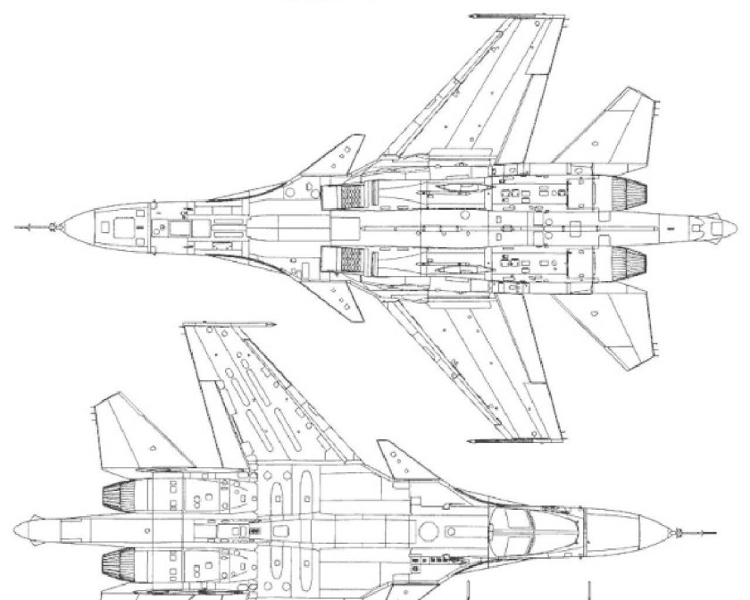 Чертежи самолёта Су 34