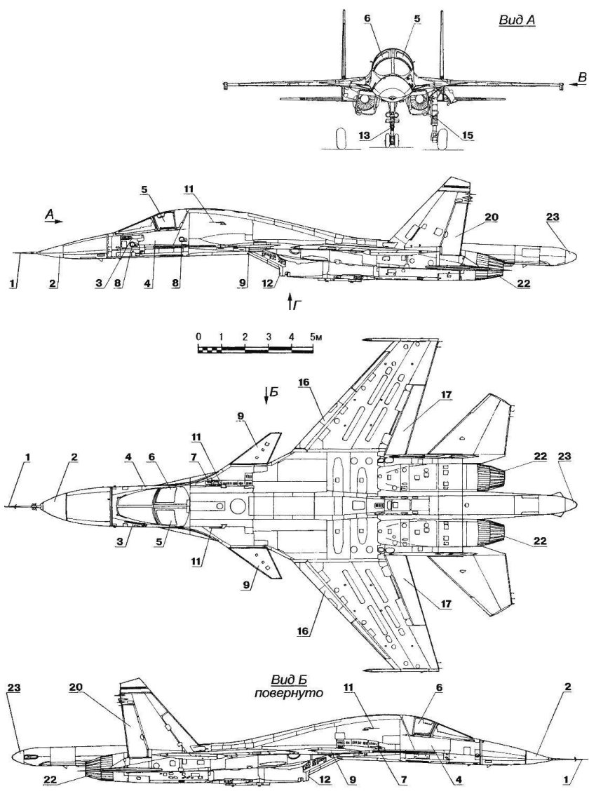Су-34 Компоновочная схема