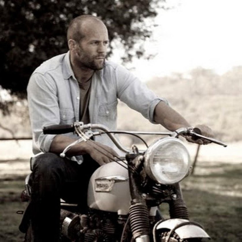 Джейсон Стэтхэм на мотоцикле