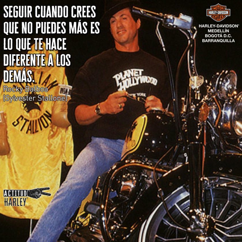 Сильвестр Сталлоне на мотоцикле