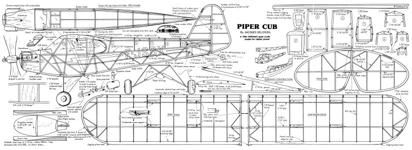 Piper j3 Cub чертежи