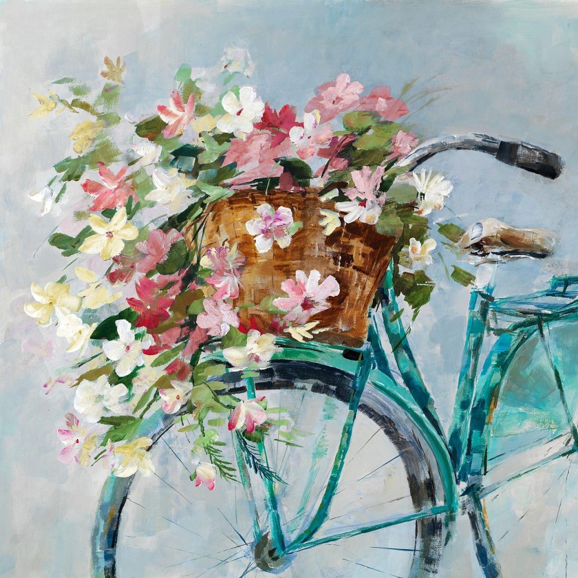 Велосипед с цветами акрилом