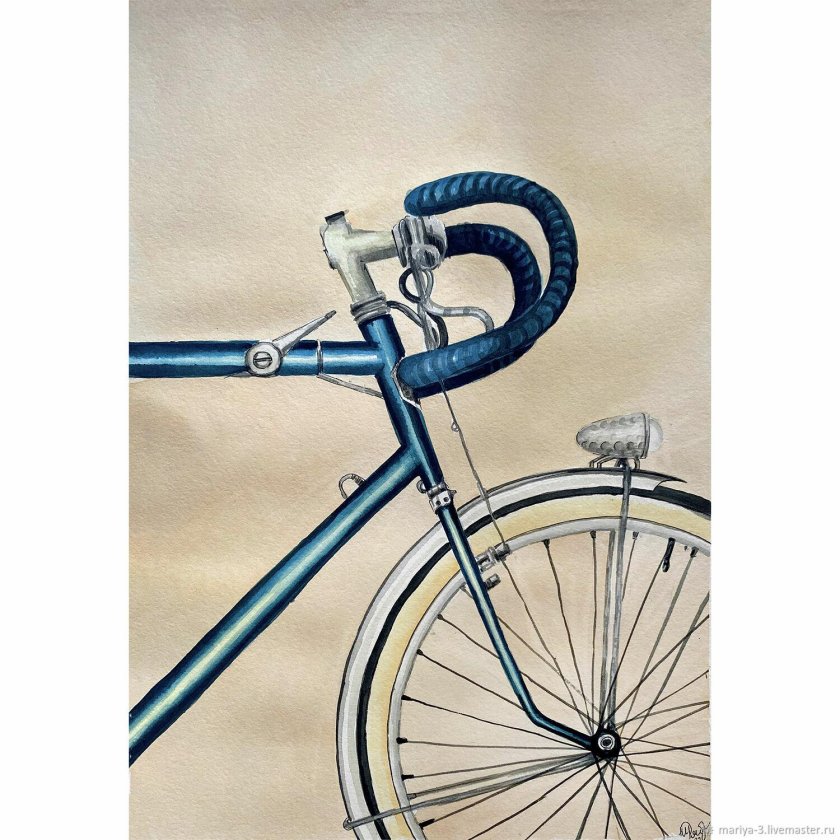 Велосипед акварель