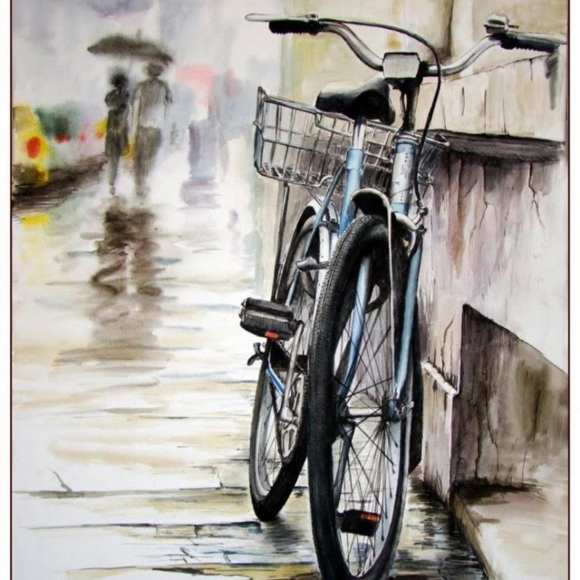 Пейзаж с велосипедом