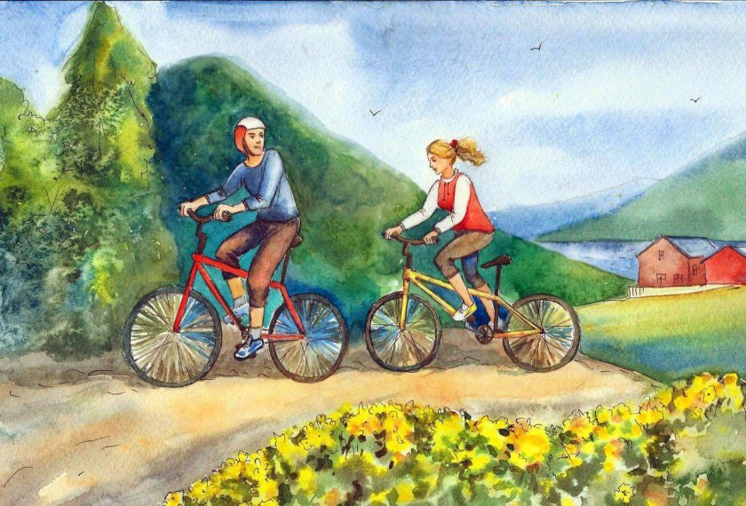 Пейзаж с велосипедом