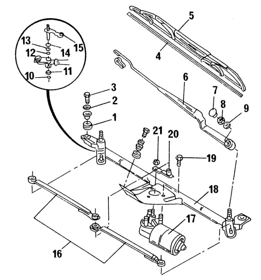 Схема дворников Фольксваген поло