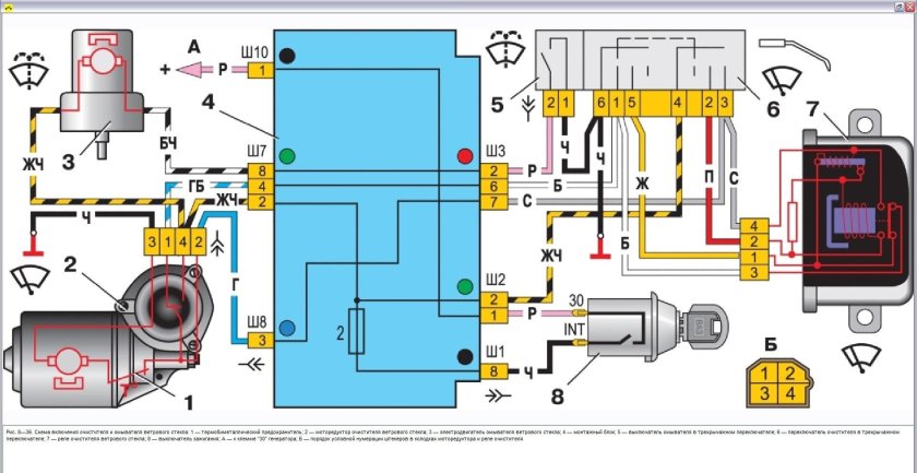 Схема подключения стеклоочистителя ВАЗ 2107 инжектор