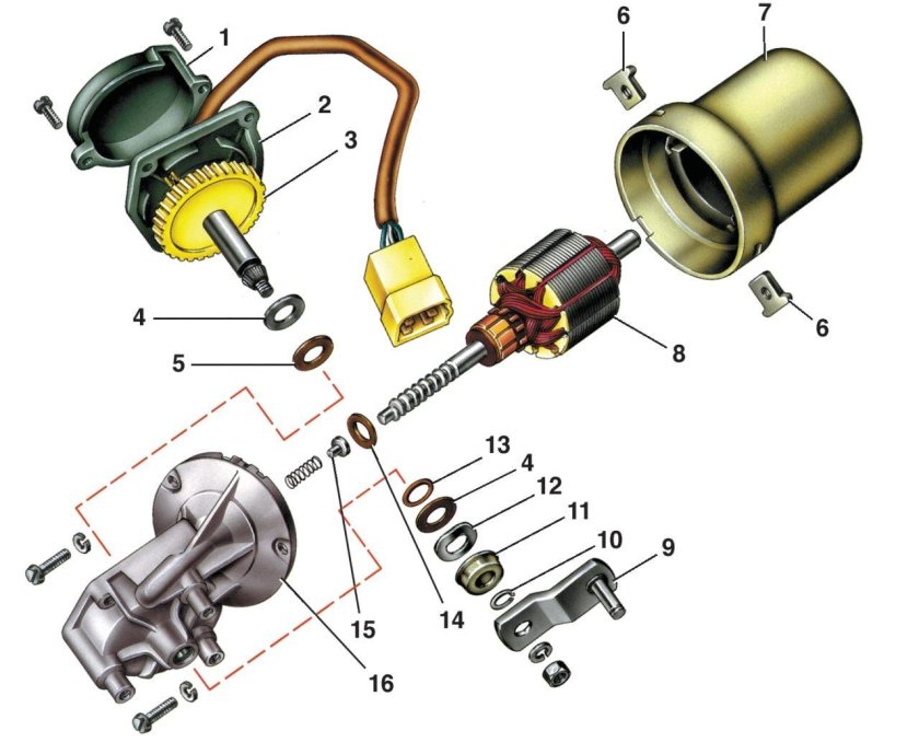 Мотор редуктор стеклоочистителя ВАЗ 2107