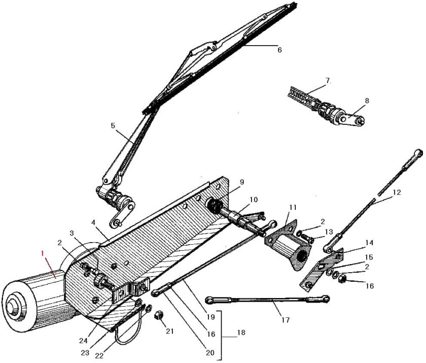 Привод стеклоочистителя Урал 5557