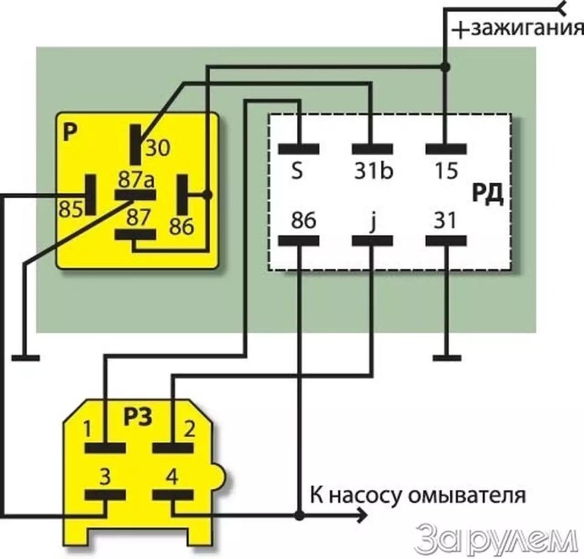 Схема подключения реле дворников ВАЗ 2108