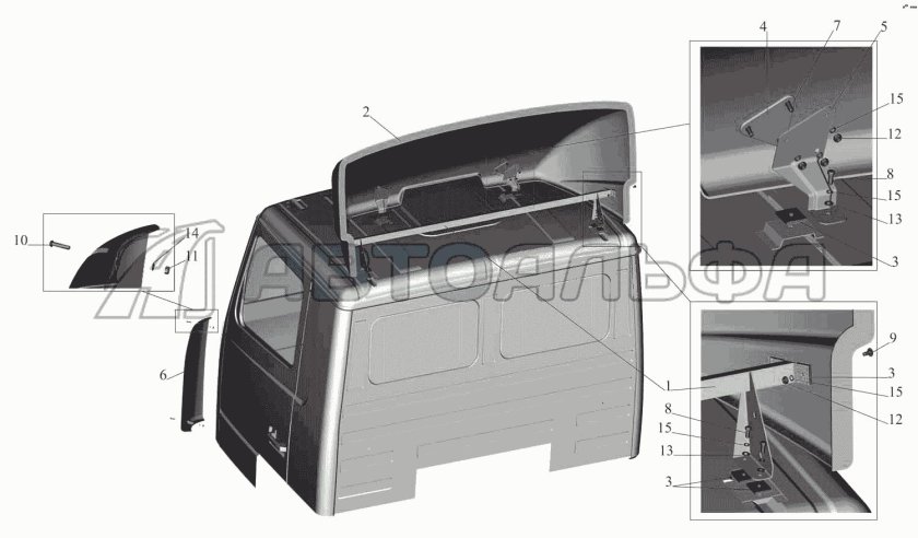 Крепление спойлера МАЗ 5440
