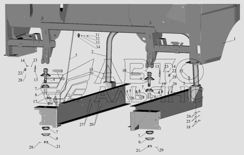 Крепеж кабины МАЗ 5440