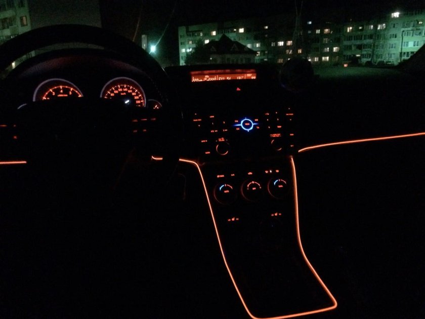 Мазда 6 GH салон ночью