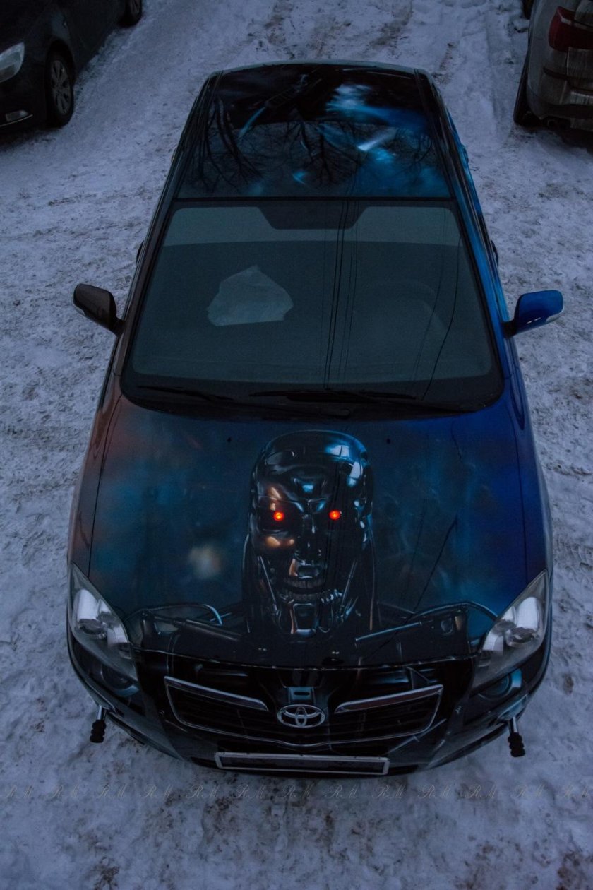 Аэрография Терминатор на авто