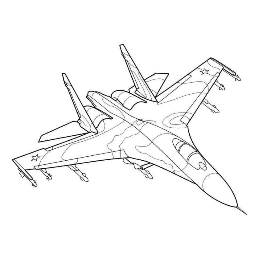 Рисунок истребителя для детей карандашом