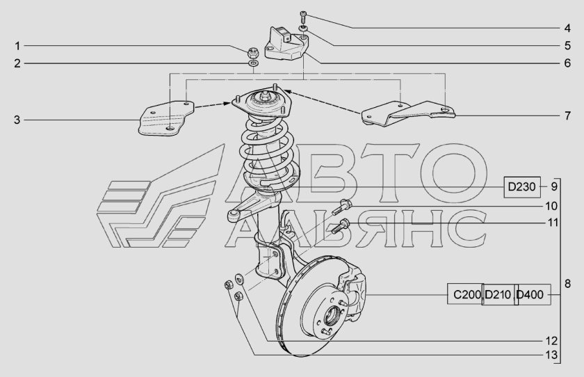 Передняя подвеска ВАЗ Приора 2170