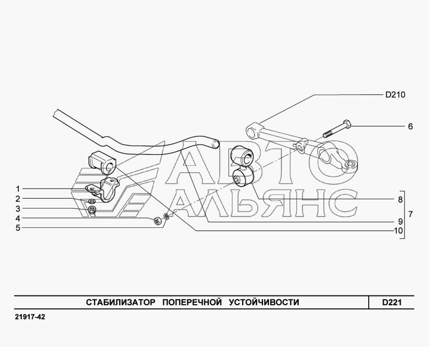 Болт стойки стабилизатора 2190