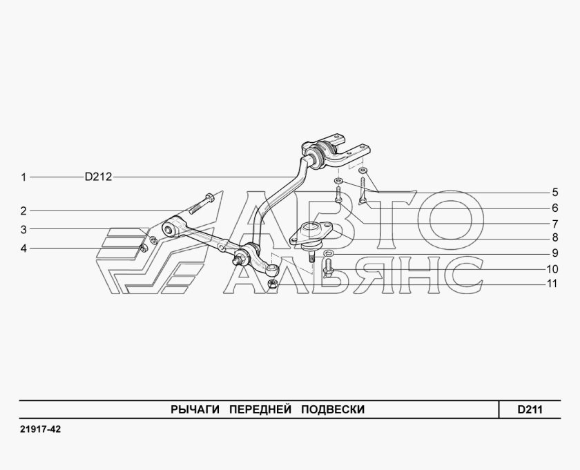 Передняя подвеска Лада Гранта 2190 схема