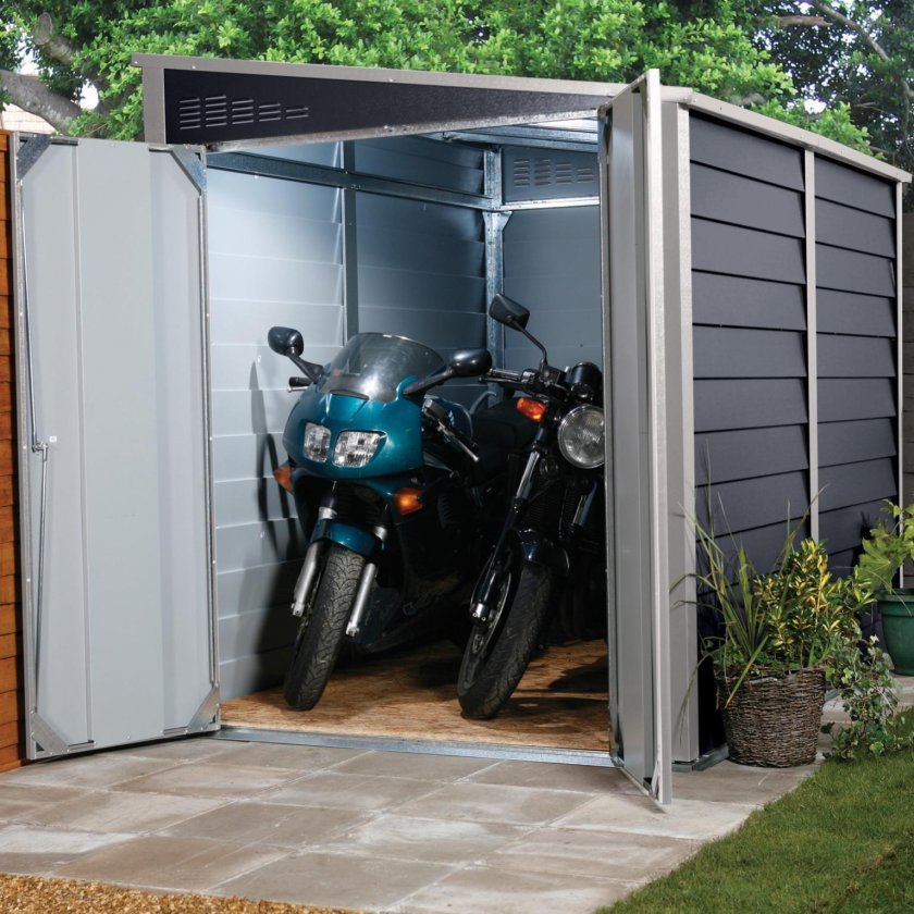 Металлический гараж для мотоцикла