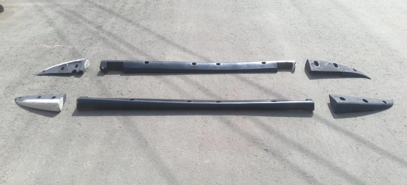 Накладки на пороги и бампер Мазда 626 ge