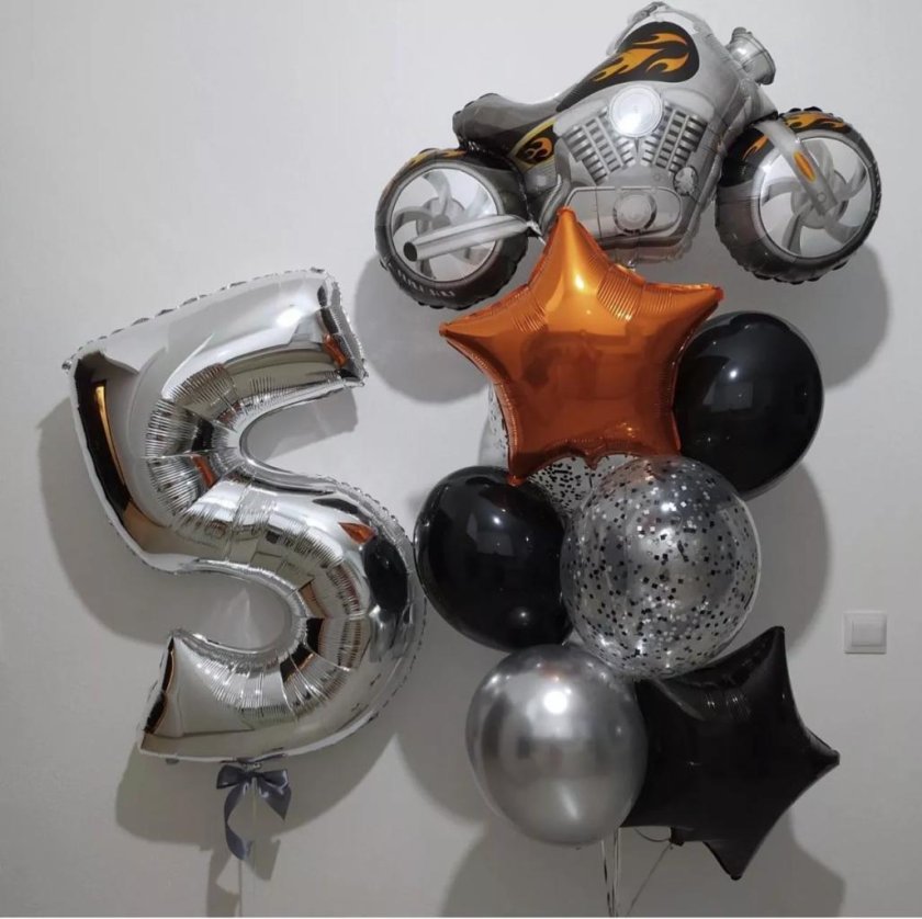 Сет шаров с мотоциклом