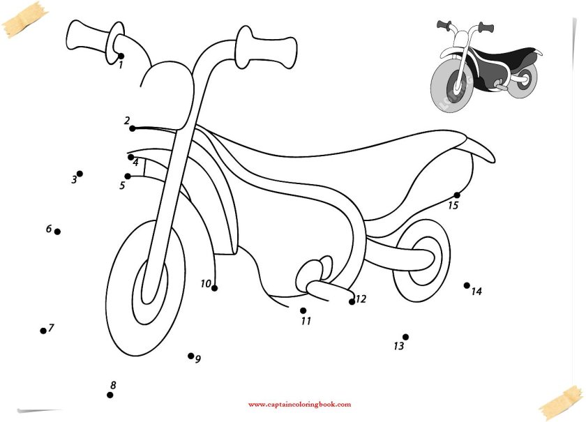 Мотоцикл раскраска для детей